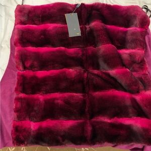 Fendi Mink Ermine Fur Shoulder Wrap / Shoulder Fuchsia